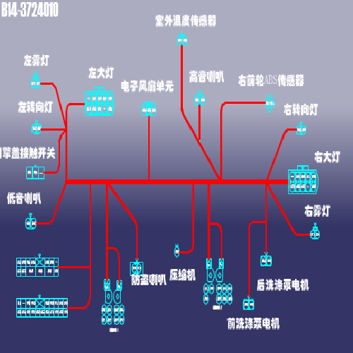奇瑞威麟v5三菱机前舱线束V5Y